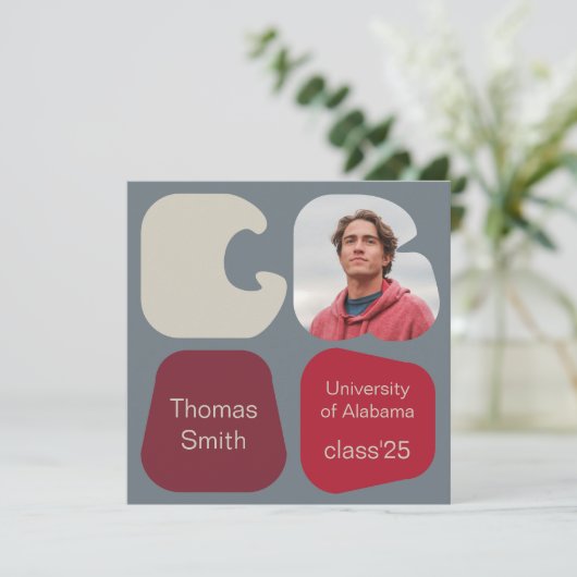 Modernes Foto zur Ankündigung von Abschlüssen und (Stehend Vorderseite)