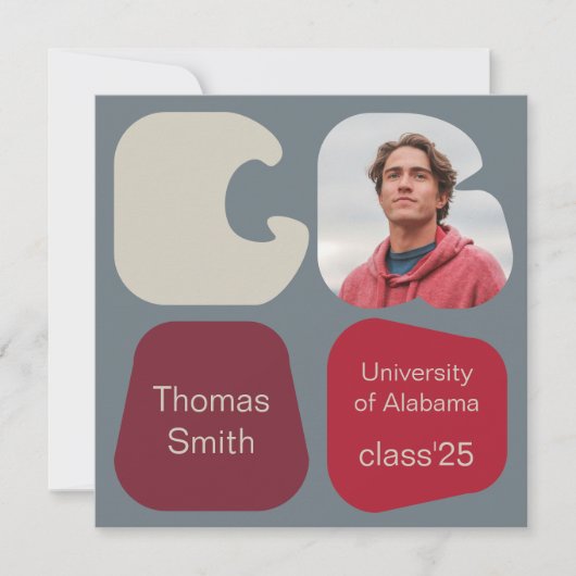 Modernes Foto zur Ankündigung von Abschlüssen und (Vorderseite)