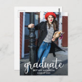 Modernes Foto zur Ankündigung von Skript-Abschluss Postkarte (Vorne/Hinten)