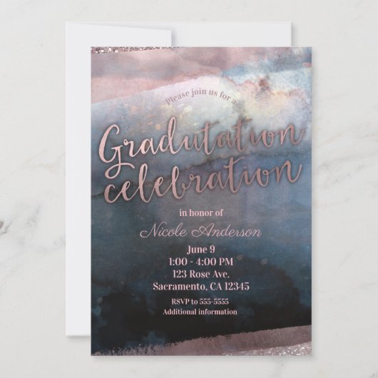 Modernes Foto zur Aquarellprüfung 2018 Einladung (Vorderseite)