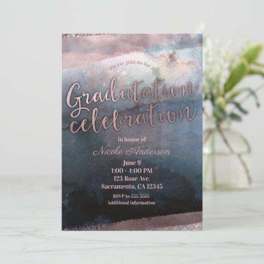 Modernes Foto zur Aquarellprüfung 2018 Einladung (Stehend Vorderseite)