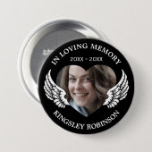 Modernes Foto zur Beerdigung Button (Vorne & Hinten)