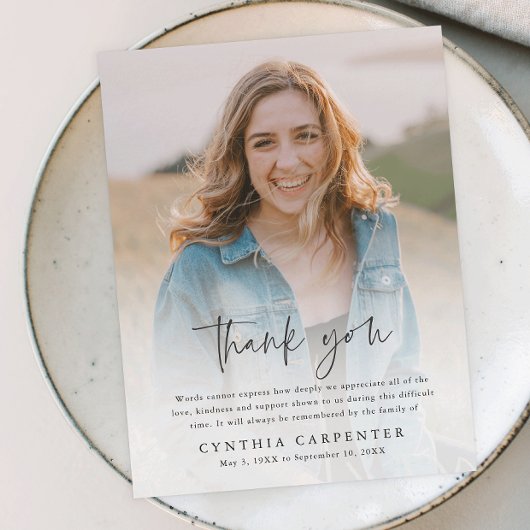 Modernes Foto zur Beerdigung - Dankeschön-Karte Magnetkarte