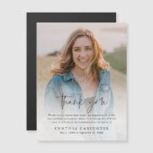 Modernes Foto zur Beerdigung - Dankeschön-Karte Magnetkarte (Vorne/Hinten)