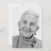 Modernes Foto zur Beerdigung des Lebens Einladung (Rückseite)