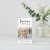 Modernes Foto zur Beerdigung Visitenkarte (Stehend Vorderseite)