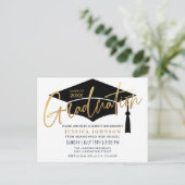 Modernes FOTO zur Minimalistischen Graduiertengrup Ankündigungspostkarte (Stehend Vorderseite)