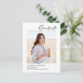 Modernes FOTO zur Minimalistischen Graduiertengrup Ankündigungspostkarte (Stehend Vorderseite)