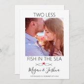 Modernes Foto | Zwei weniger Fische in der Verlobu Ankündigung (Vorne/Hinten)