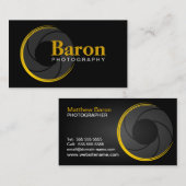 Modernes Fotograf-Gelb Visitenkarte (Vorne/Hinten)