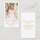 Modernes Fotograf-Goldskript-Foto Visitenkarte (Vorne/Hinten)