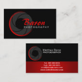 Modernes Fotograf Rot Visitenkarte (Vorne/Hinten)