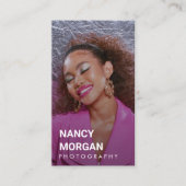 Modernes Fotografie-Minimalistisches Foto QR-Code Visitenkarte (Vorderseite)