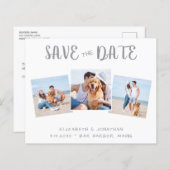 Modernes Fotokollagenbudget Save the Date (Vorne/Hinten)