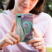 Modernes Fraktal Aquamariner Lila handgeschriebene Case-Mate iPhone Hülle