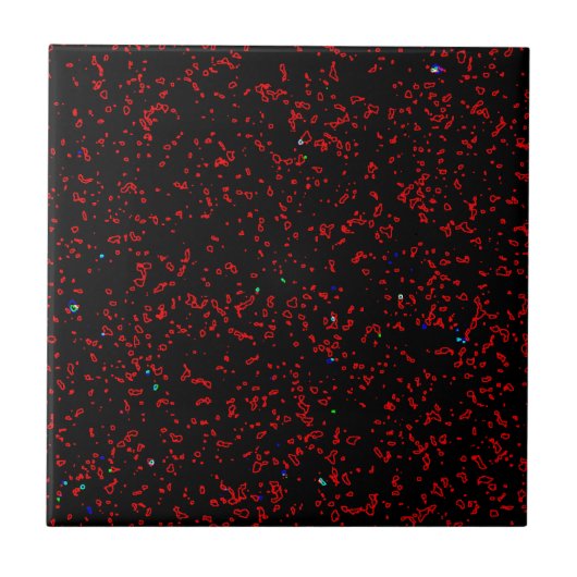 Modernes Fraktal Art Black Red Patterns Stilvoll C Fliese (Vorderseite)