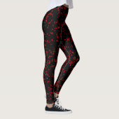 Modernes Fraktal Art Red Patterns Black Stylish Leggings (Rechts)