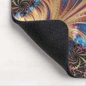 Modernes Fraktal Blue Gold Handgeschriebener Name Mousepad (Ecke)