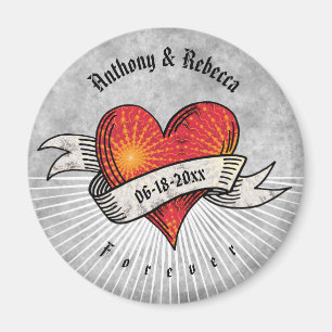 Modernes Fraktal des Roten Herzens - Valentinstag Magnet