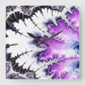 Modernes Fraktal Kunst, Kultur und Kunst Quadratische Wanduhr (Vorderseite)