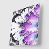 Modernes Fraktal Kunst, Kultur und Kunst Quadratische Wanduhr (Winkel)