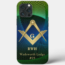 Modernes Fraktal Masonic Mit Monogramm Case-Mate iPhone Hülle