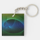 Modernes Fraktal Masonic Mit Monogramm Schlüsselanhänger (Rückseite)