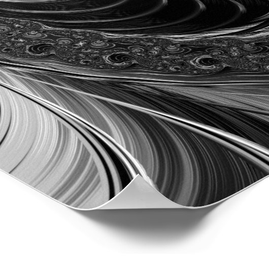 Modernes Fraktal Metallic Nautilus Golden Ratio Poster (Ecke)