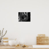 Modernes Fraktal Metallic Nautilus Golden Ratio Poster (Küche)