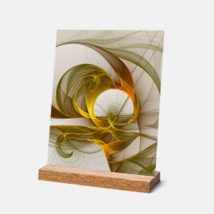 Modernes Fraktal mit Abstrakten Wertvollen Metallf Acrylschild