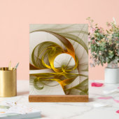 Modernes Fraktal mit Abstrakten Wertvollen Metallf Acrylschild (Hochzeit)