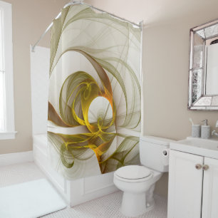 Modernes Fraktal mit Abstrakten Wertvollen Metallf Duschvorhang