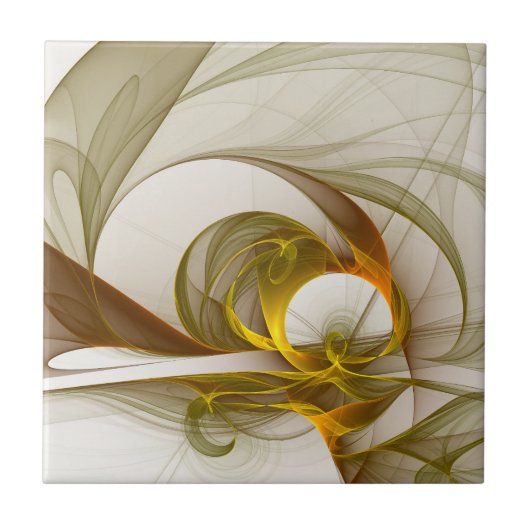 Modernes Fraktal mit Abstrakten Wertvollen Metallf Fliese (Vorderseite)