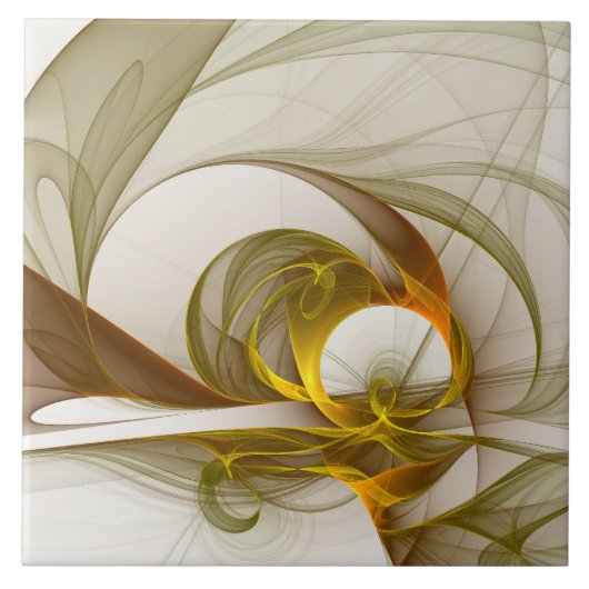 Modernes Fraktal mit Abstrakten Wertvollen Metallf Fliese (Vorderseite)