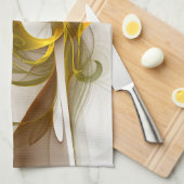 Modernes Fraktal mit Abstrakten Wertvollen Metallf Geschirrtuch (Viertel Falte)