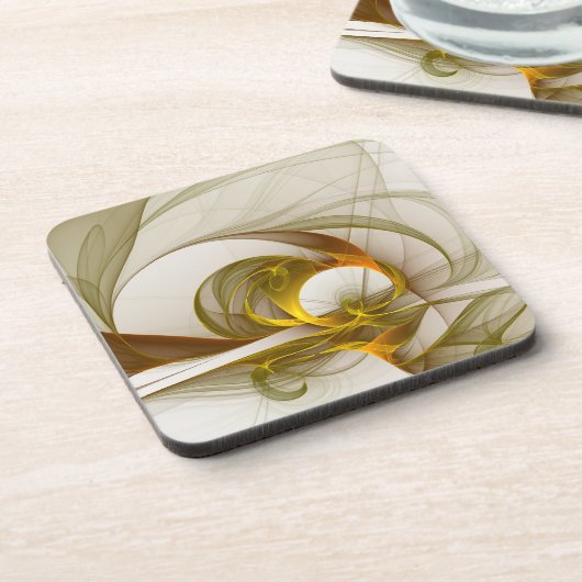 Modernes Fraktal mit Abstrakten Wertvollen Metallf Getränkeuntersetzer (Linke Seite)