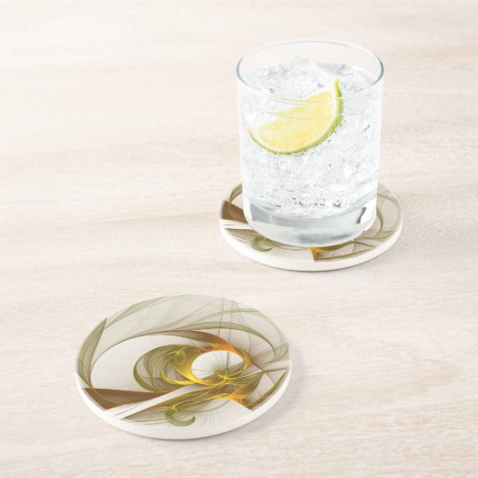 Modernes Fraktal mit Abstrakten Wertvollen Metallf Getränkeuntersetzer (Seite)