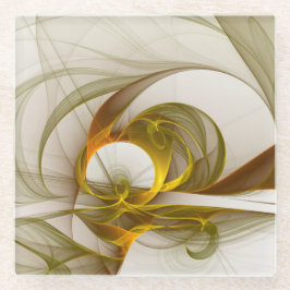 Modernes Fraktal mit Abstrakten Wertvollen Metallf Glasuntersetzer