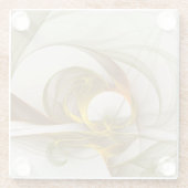 Modernes Fraktal mit Abstrakten Wertvollen Metallf Glasuntersetzer (Rückseite)