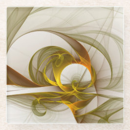 Modernes Fraktal mit Abstrakten Wertvollen Metallf Glasuntersetzer