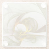 Modernes Fraktal mit Abstrakten Wertvollen Metallf Glasuntersetzer (Rückseite)