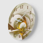 Modernes Fraktal mit Abstrakten Wertvollen Metallf Große Wanduhr (Winkel)