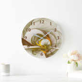 Modernes Fraktal mit Abstrakten Wertvollen Metallf Große Wanduhr (Zuhause)