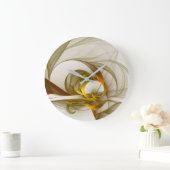 Modernes Fraktal mit Abstrakten Wertvollen Metallf Große Wanduhr (Zuhause)