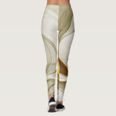 Modernes Fraktal mit Abstrakten Wertvollen Metallf Leggings (Rückseite)