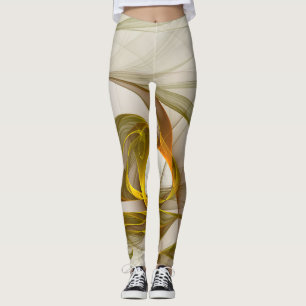 Modernes Fraktal mit Abstrakten Wertvollen Metallf Leggings