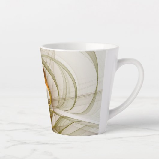 Modernes Fraktal mit Abstrakten Wertvollen Metallf Milchtasse (Rechts)