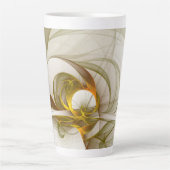 Modernes Fraktal mit Abstrakten Wertvollen Metallf Milchtasse (Vorderseite)