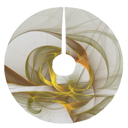 Modernes Fraktal mit Abstrakten Wertvollen Metallf Polyester Weihnachtsbaumdecke (Vorderseite)