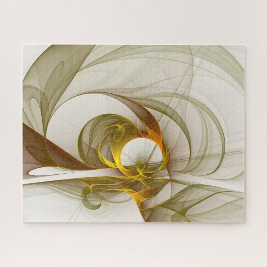 Modernes Fraktal mit Abstrakten Wertvollen Metallf Puzzle (Horizontal)